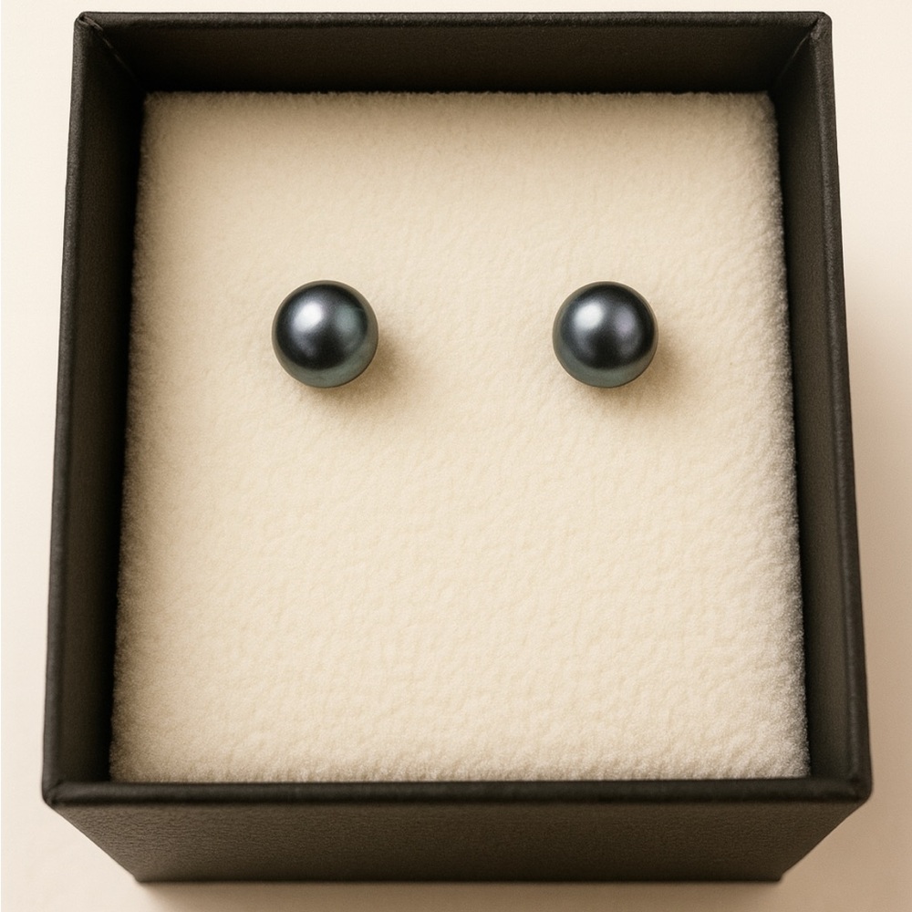Peacock Pearls 5-6 mm Stud 925K Sterling Silver Earrings New